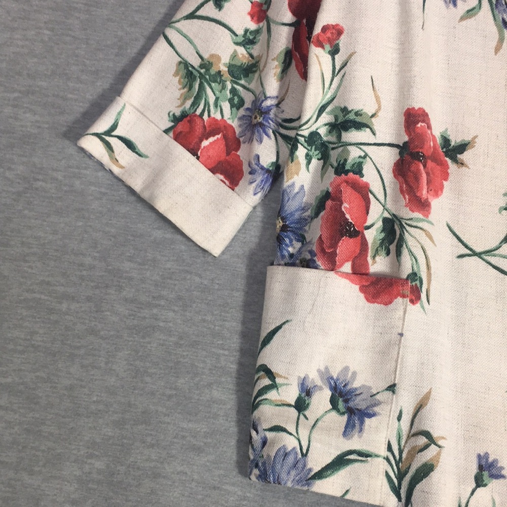 JOANNA Floral Spring Trendy Career Jacket The Look of Linen without the Wrinkles - Picture 8 of 16